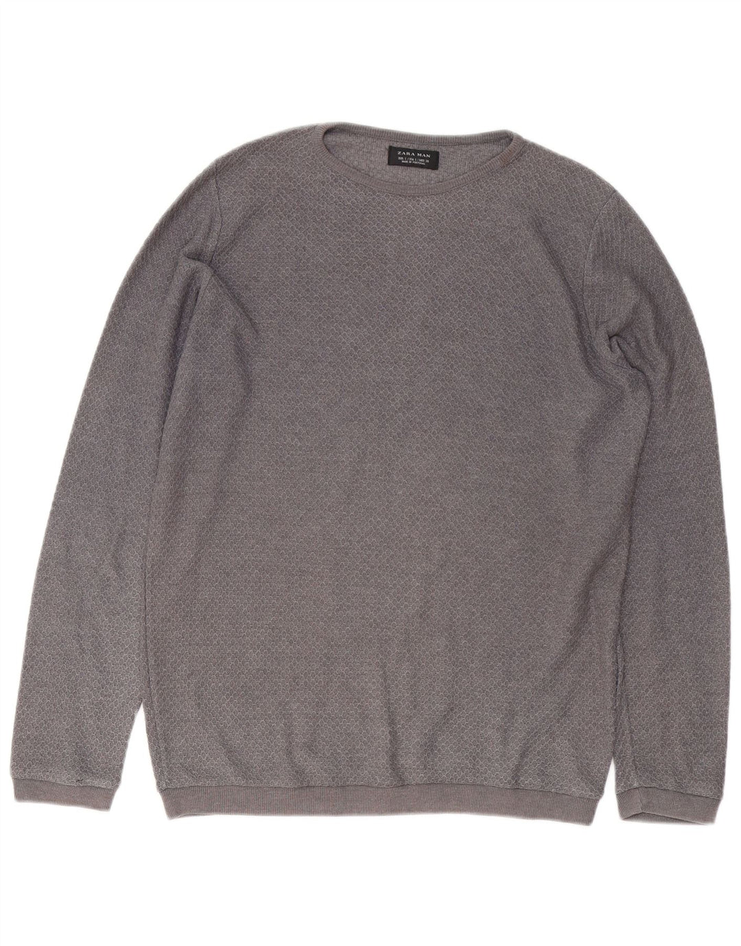 Zara Herre Boat Neck Jumper Sweater Lille Grå
