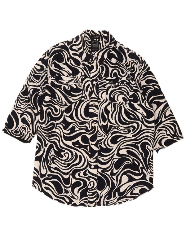 Laurel Womens Overshirt 1/2-ærmet skjorte IT 42 Medium Marineblå Geometrisk