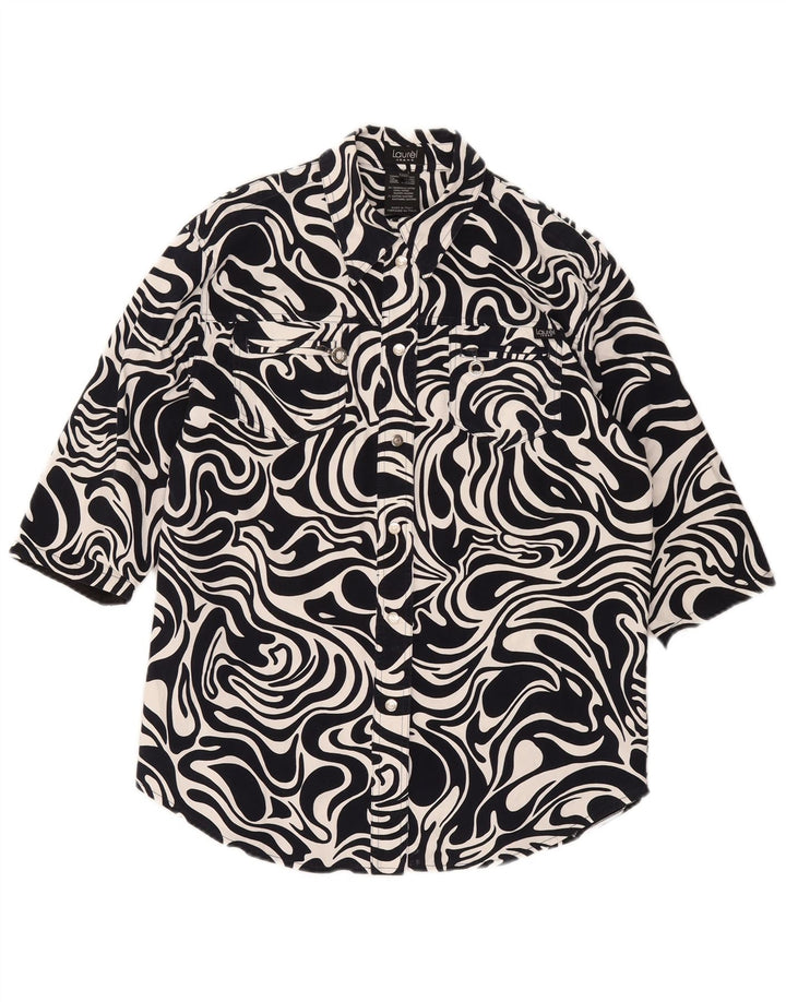 Laurel Womens Overshirt 1/2-ærmet skjorte IT 42 Medium Marineblå Geometrisk
