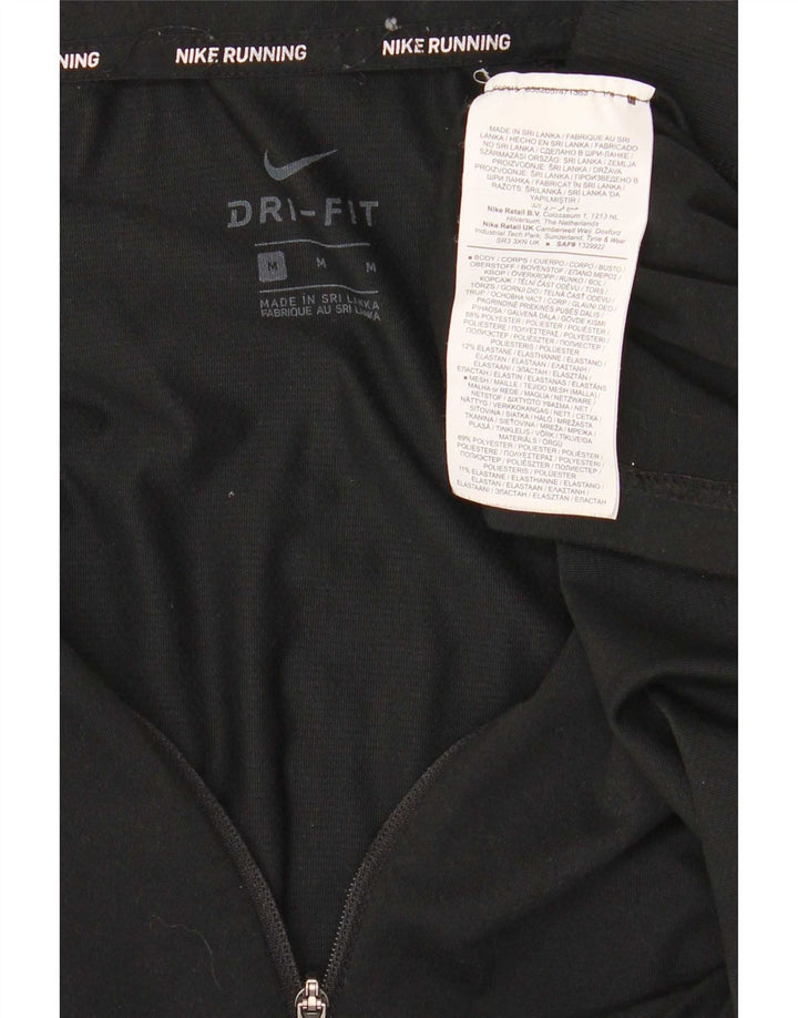 Nike Herre Dri Fit Pullover med lynlås-hals Træningsdragt Top Medium Sort Polyester