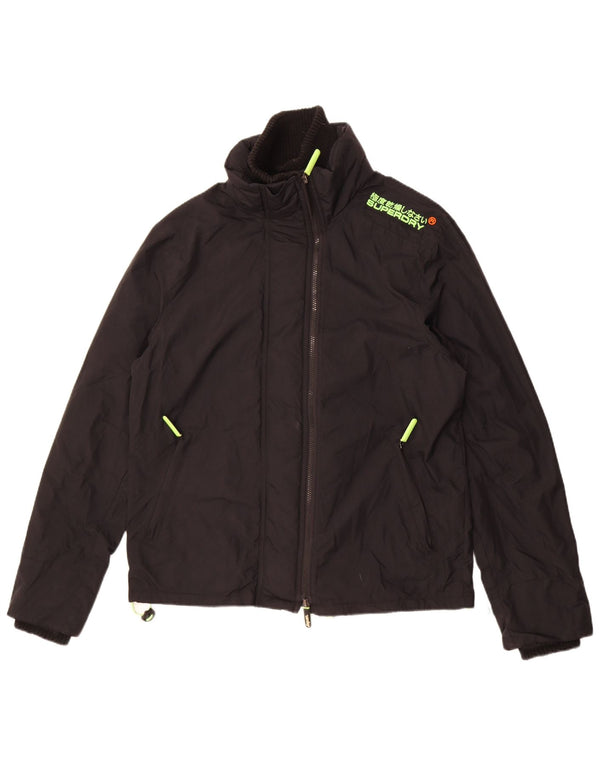 Superdry Windcheater Windbreaker Jacket UK 42 XL sort nylon