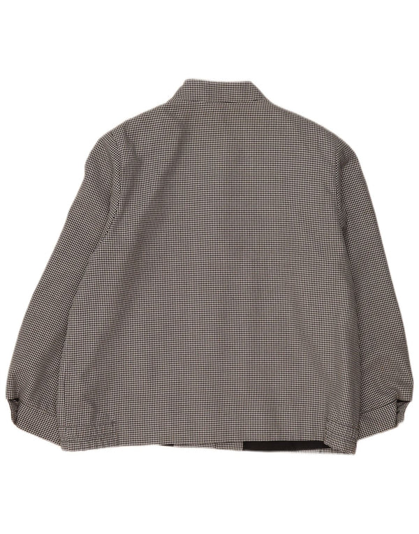 Vintage bombeflyjakke til kvinder UK 20 2XL Sort Houndstooth Polyester