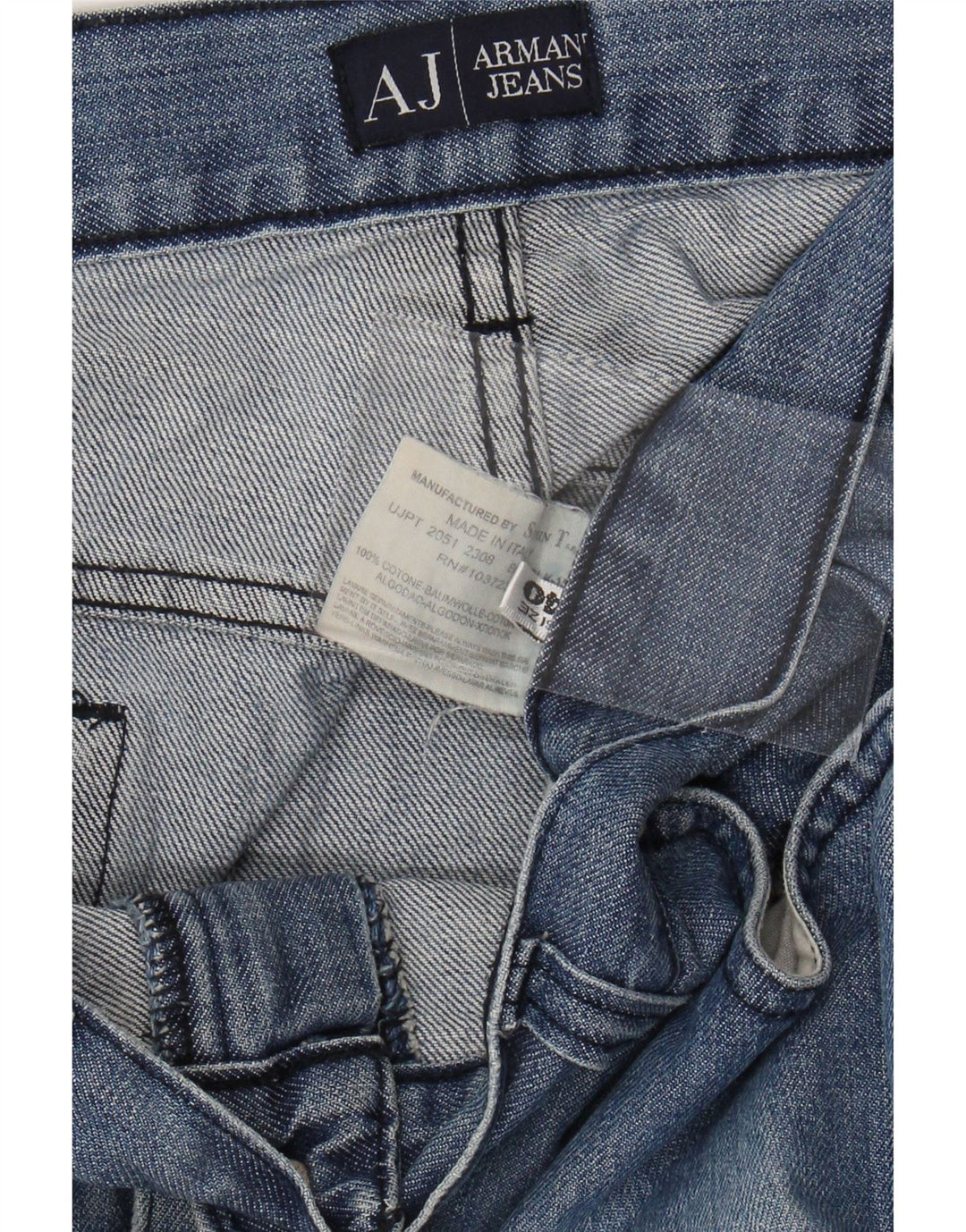 ARMANI Straight jeans til mænd W40 L28 blå bomuld