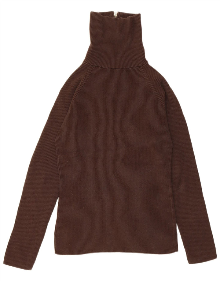 Eddie Bauer Dame Sweater med lynlås-hals UK 12 Medium Brun Bomuld