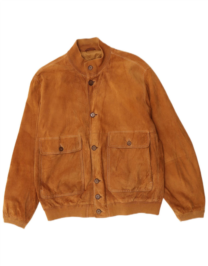 Gimo's Herre Ruskind Bomber Jacket UK 40 Large Beige Læder