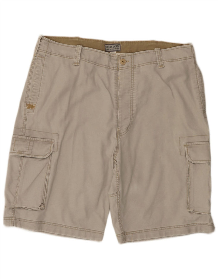 Vintage Herre Cargo Shorts 2XL W42 Grå Bomuld