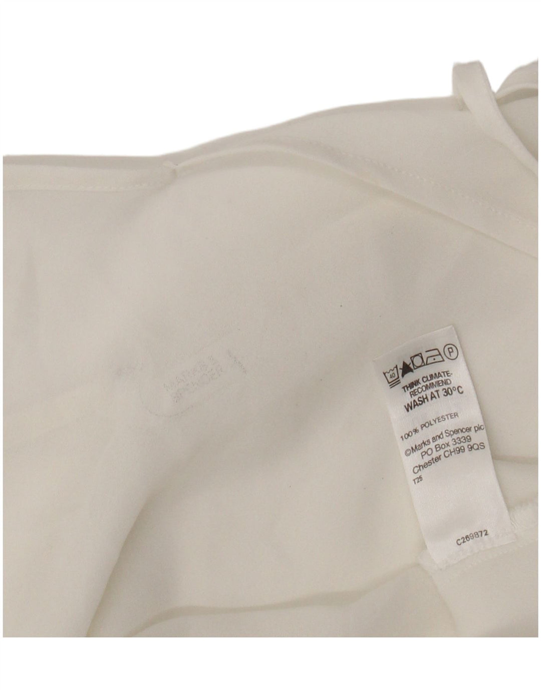 Marks & Spencer Dame Se Through Cami Top UK 12 Medium White Polyester