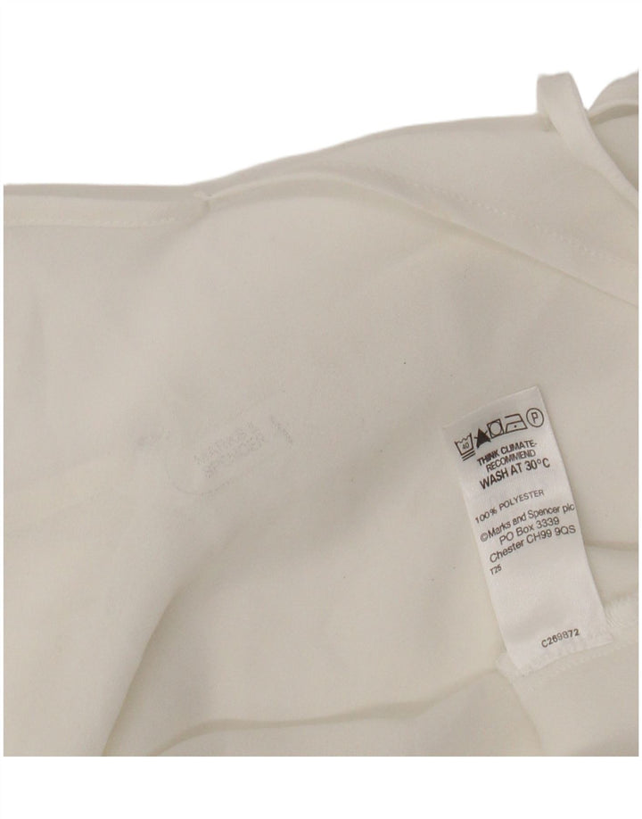 Marks & Spencer Dame Se Through Cami Top UK 12 Medium White Polyester