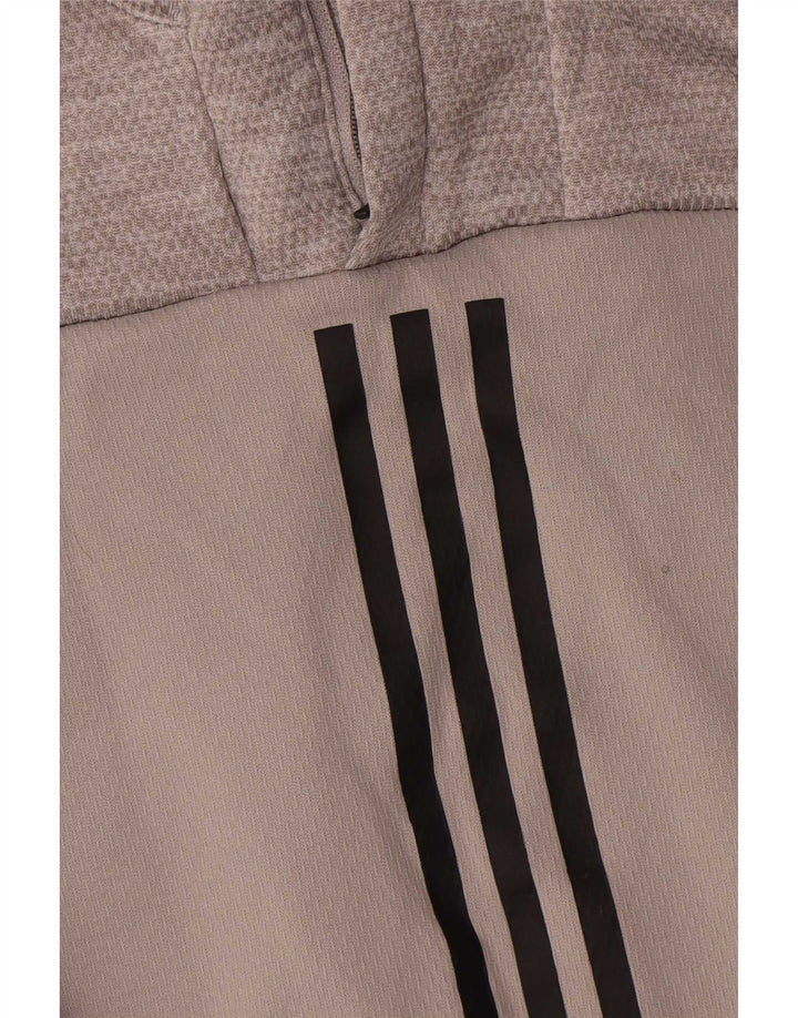 Adidas Herre Climawarm Pullover med lynlås-hals Træningsdragt Top Medium Grå Polyester