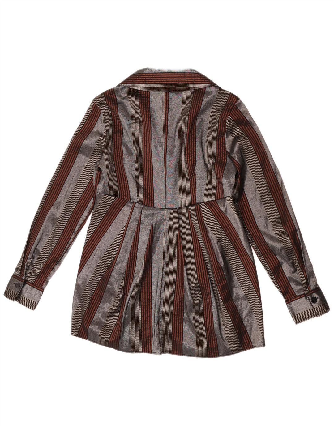 Naracamicie Dame Longline skjortebluse UK 12 Mellem grå stribet