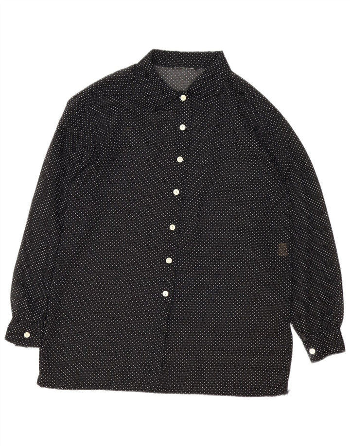 Vintage dameskjorte UK 16 Large Black Spotted
