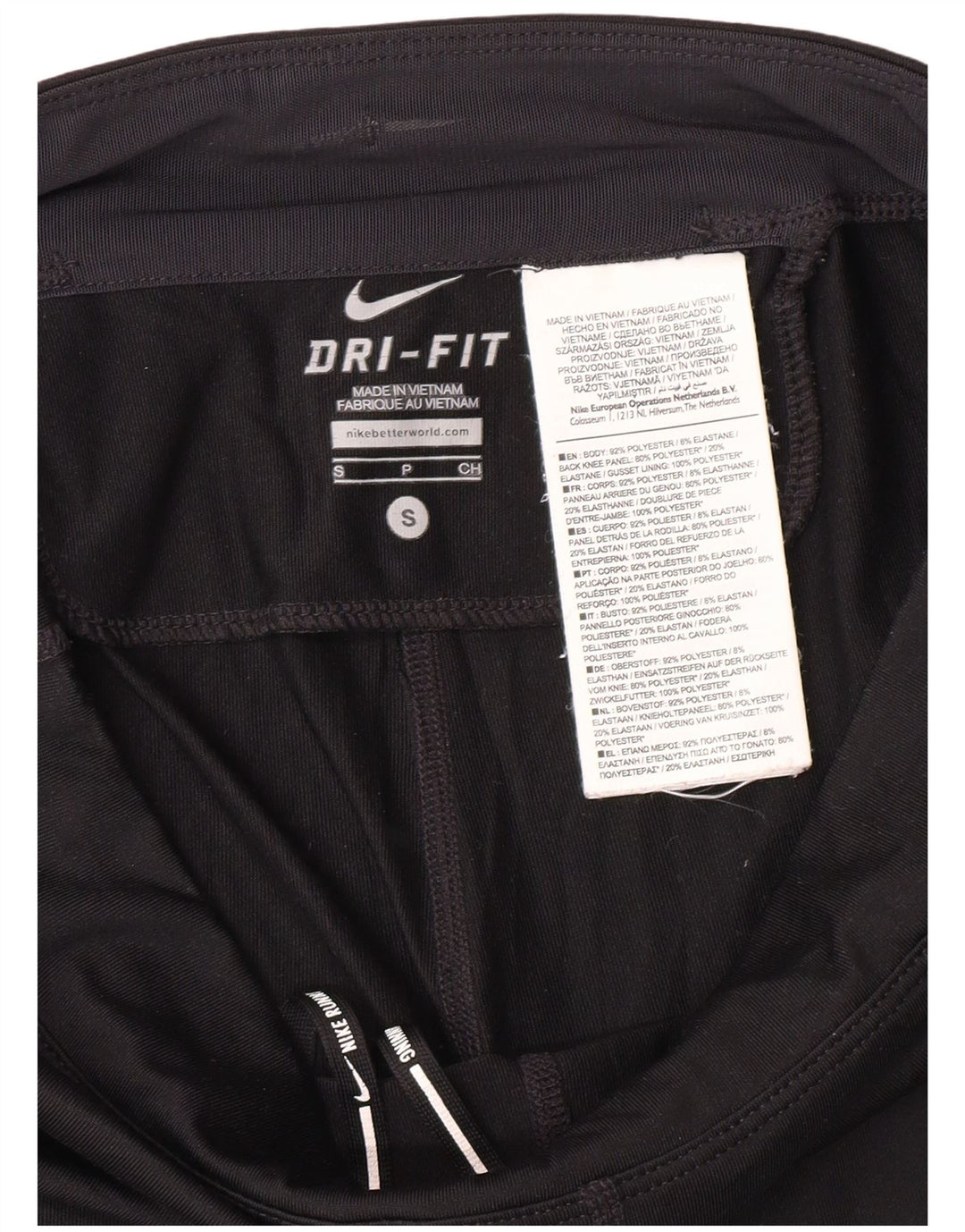 Nike Dame Dri Fit Capri Leggings UK 10 Small Black Polyester Sports