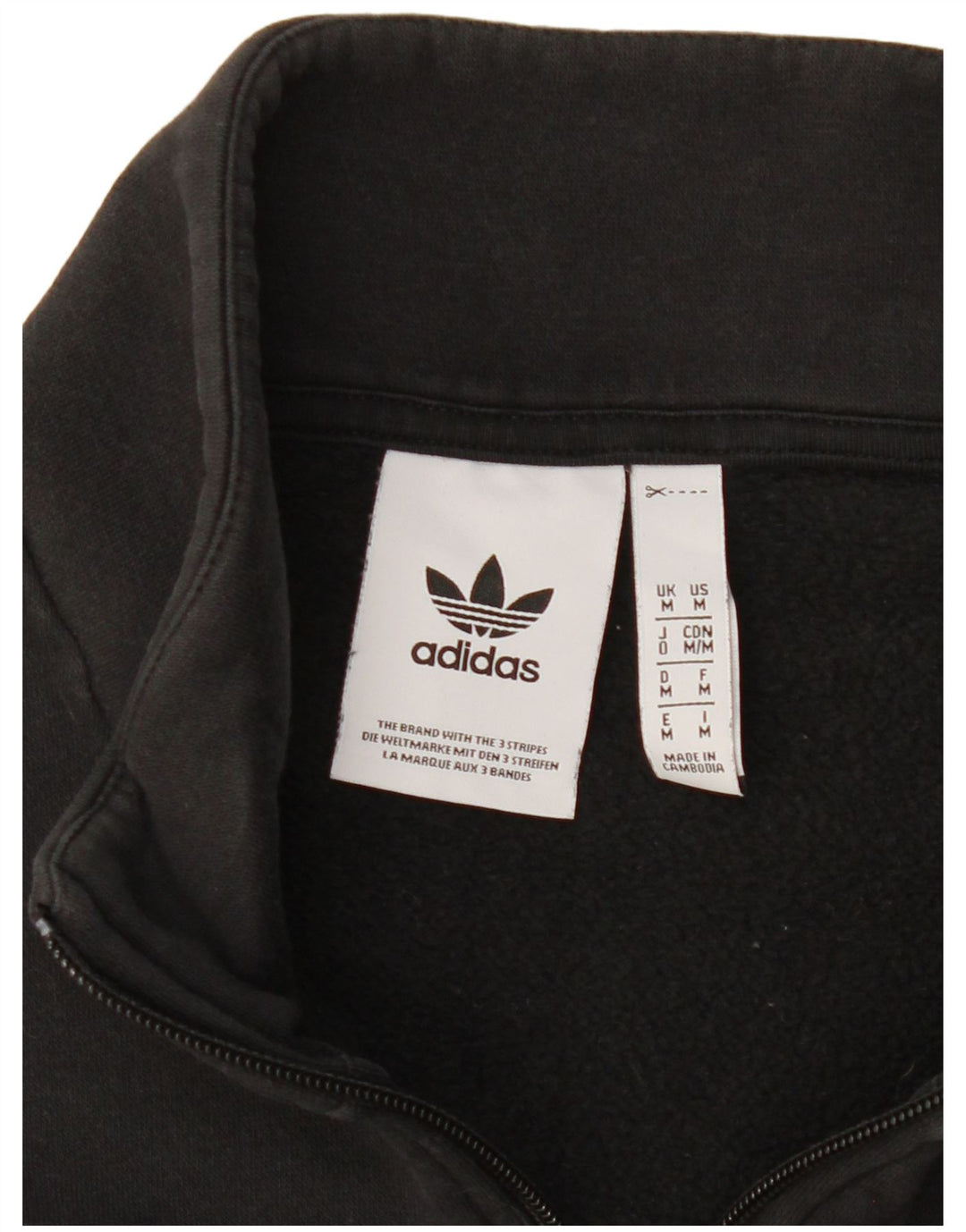 Adidas Herre grafisk lynlås-sweatshirt Jumper Medium Sort Bomuld