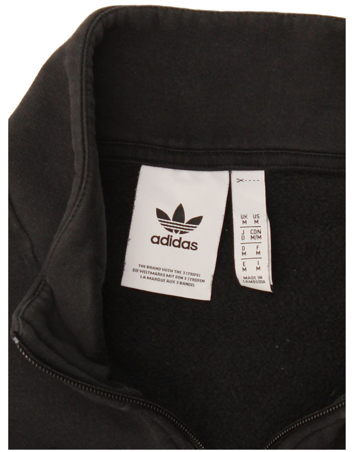 Adidas Herre grafisk lynlås-sweatshirt Jumper Medium Sort Bomuld