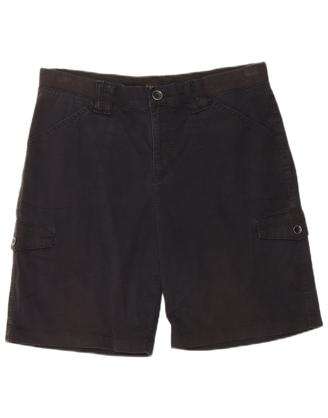 LEE Dame Mid Rise Relaxed Fit Cargo Shorts W34 Large Black