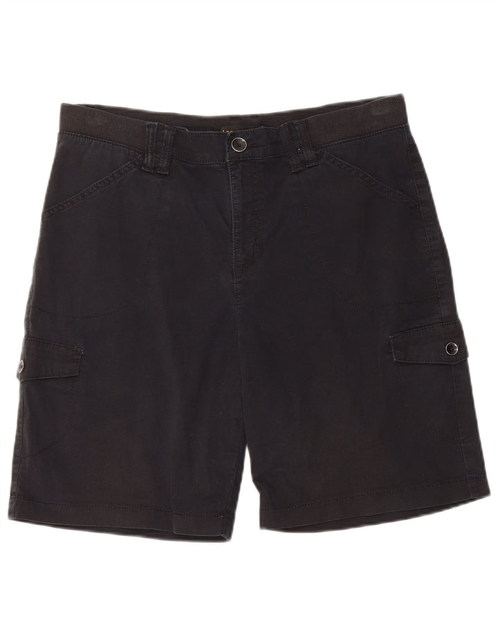LEE Dame Mid Rise Relaxed Fit Cargo Shorts W34 Large Black