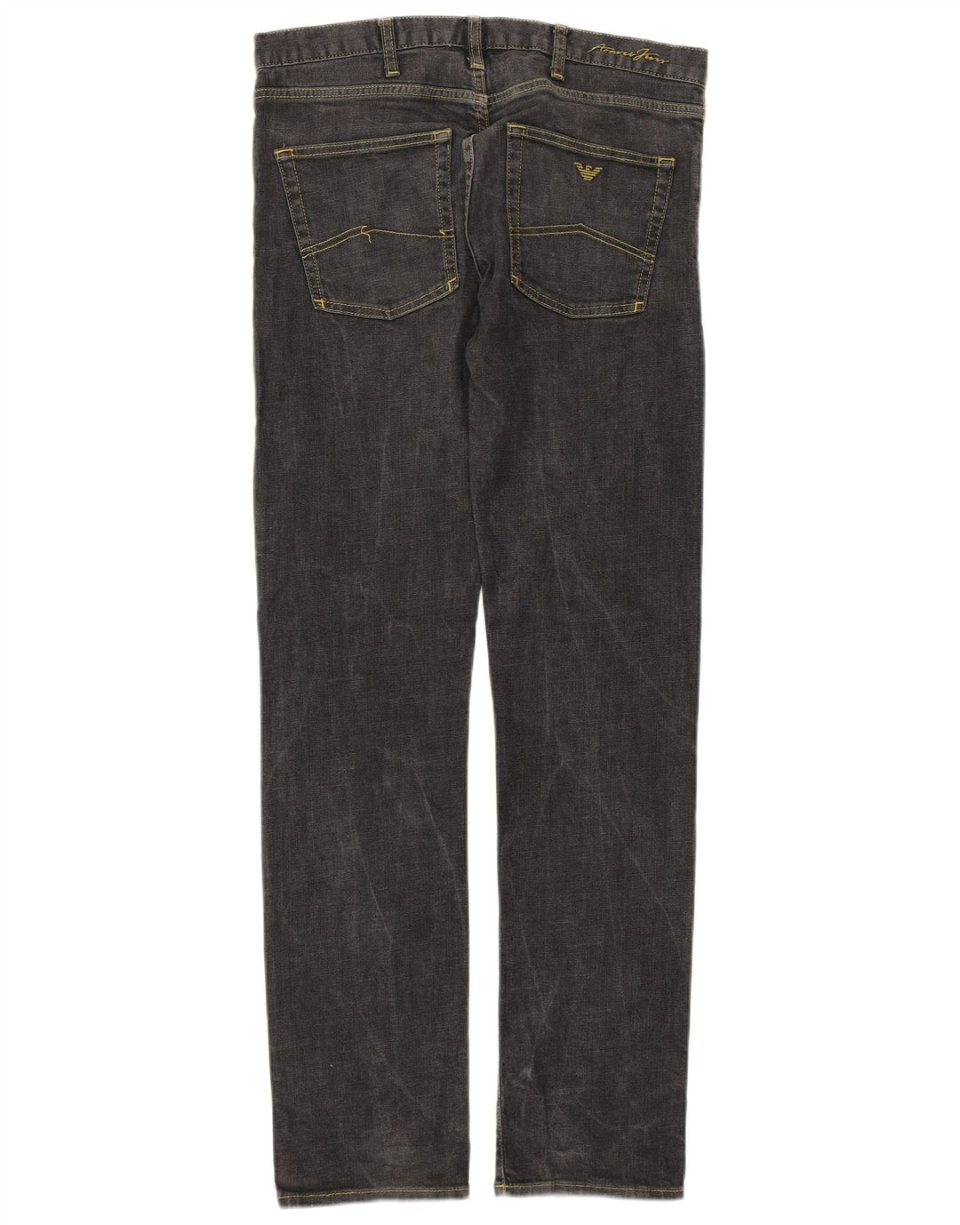 ARMANI Straight jeans til mænd W33 L32 Grå bomuld