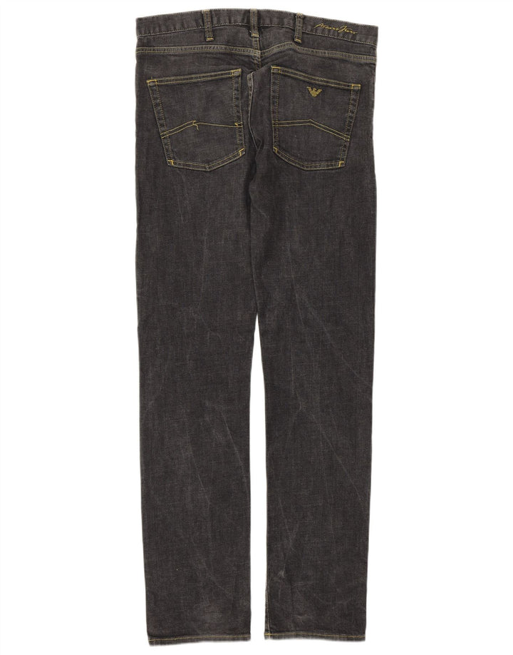 ARMANI Straight jeans til mænd W33 L32 Grå bomuld