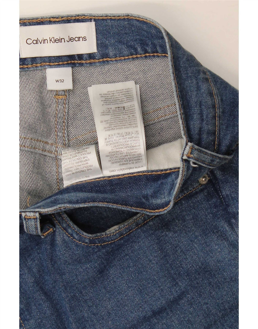 Calvin Klein herre cropped jeans W32 L25 blå bomuld