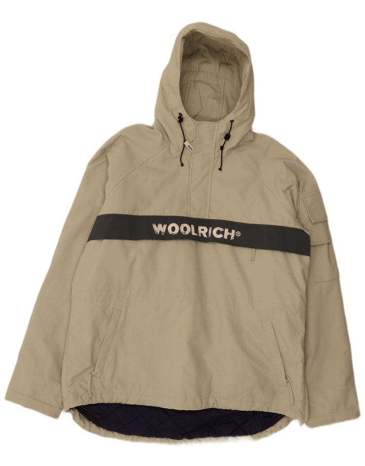 Woolrich Herre Hættejakke Anorak UK 38 Medium Khaki Colourblock