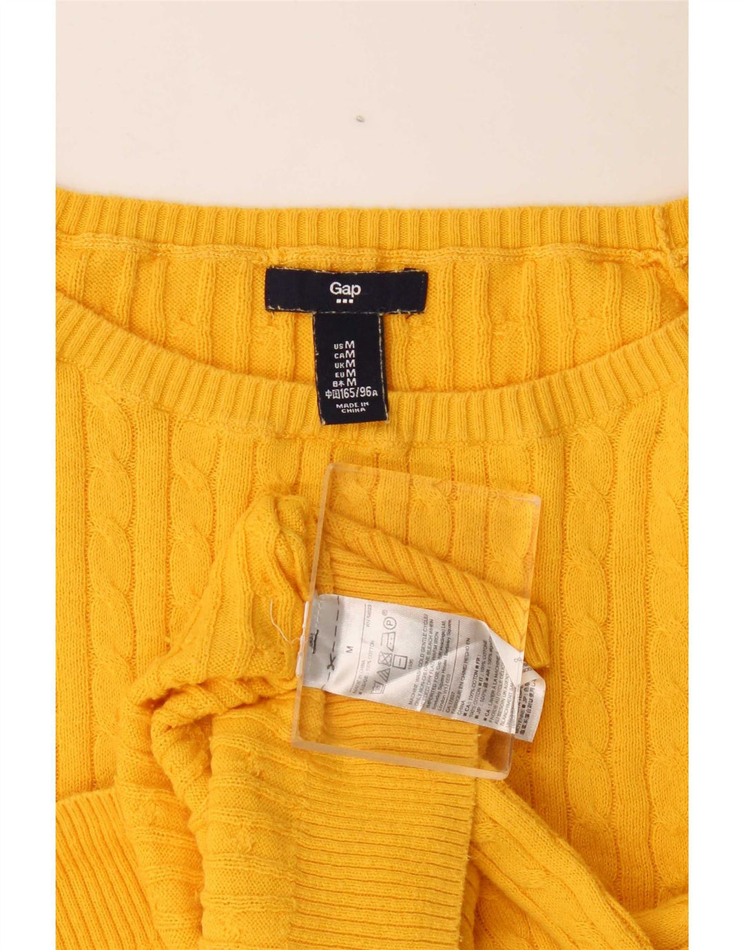 Gap Dame Boat Neck Jumper Sweater UK 12 Medium Gul Bomuld