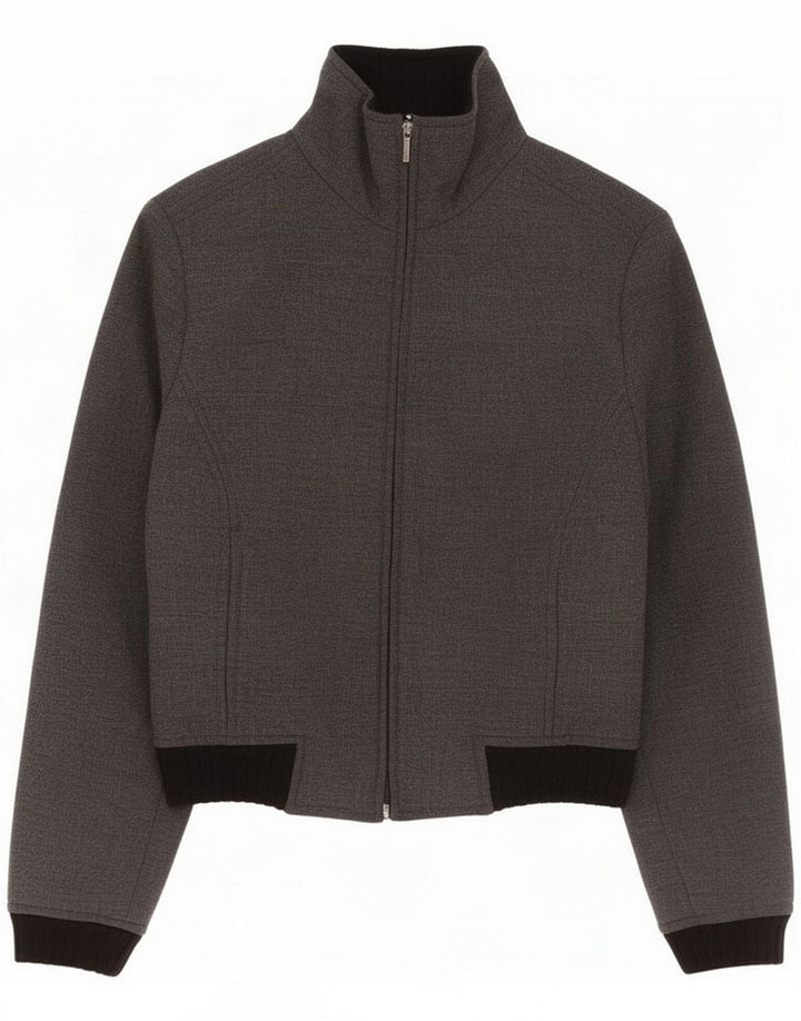 Trussardi Jeans Dame Bomber Jacket IT 42 Medium Grey Colourblock