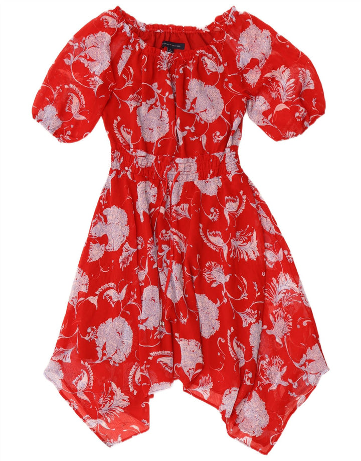 Tommy Hilfiger Dame Asymmetrisk Kjole US 8 Medium Red Floral