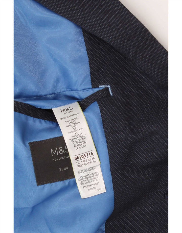 Marks & Spencer Herre 2 Button Slim Blazer Jacket UK 42 Large Navy Blue
