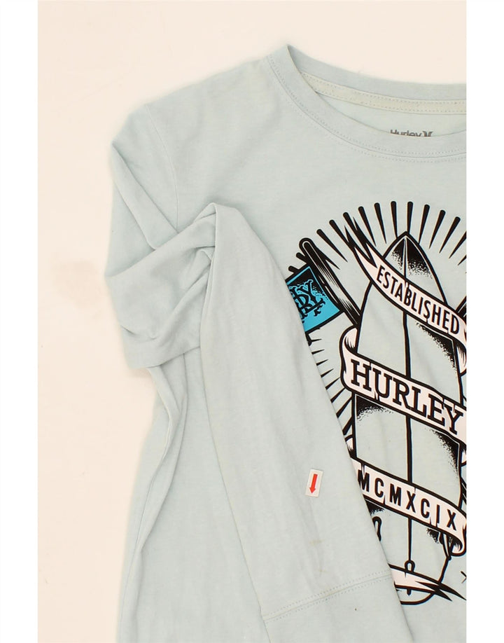 HURLEY Boys Graphic Top Long Sleeve 13-14 Years XL Blue Vintage Hurley and Second-Hand Hurley from Messina Hembry 
