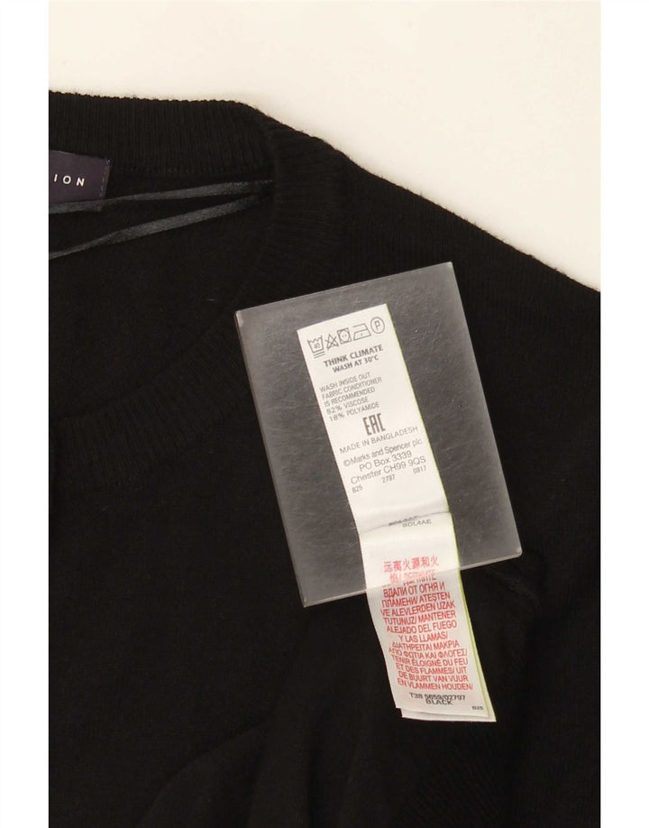 Marks & Spencer Dame Cardigan Sweater UK 14 Stor Sort Viscose
