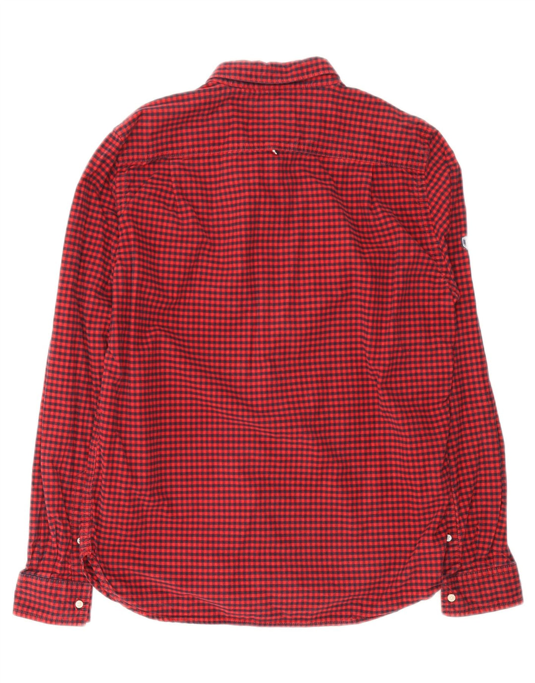 SUPERDRY Skræddersyet flannelskjorte til mænd XL Rød Gingham Bomuld