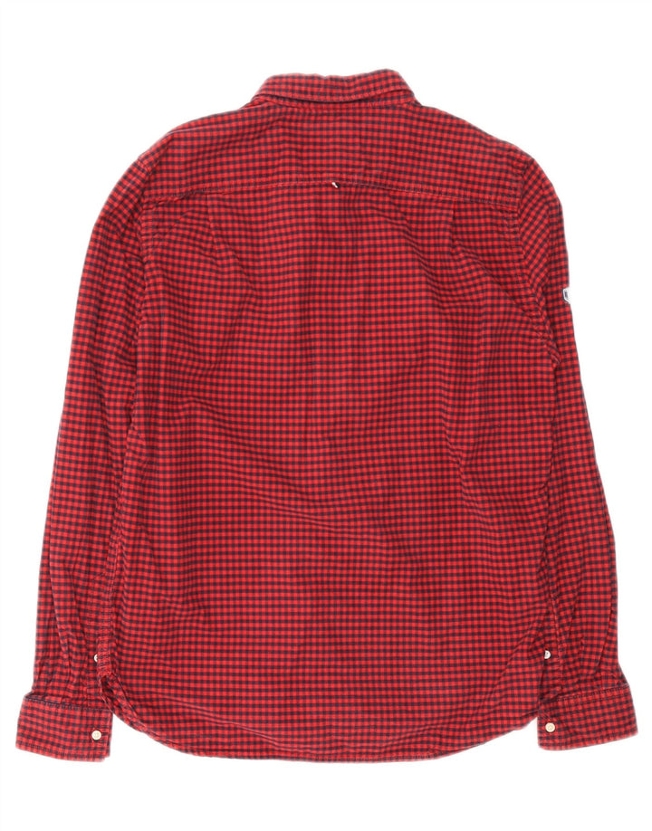 SUPERDRY Skræddersyet flannelskjorte til mænd XL Rød Gingham Bomuld