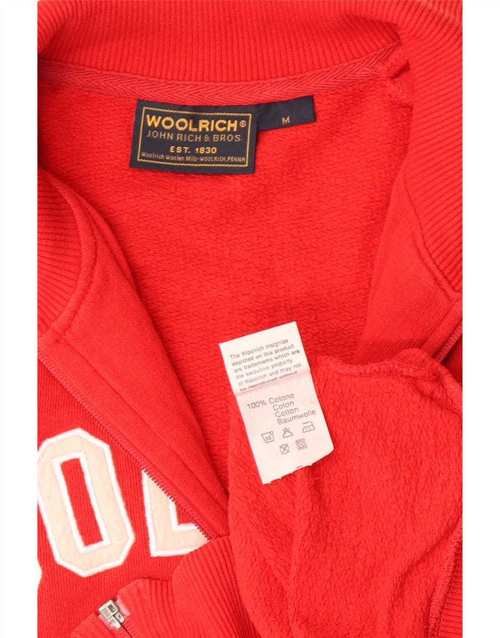 Woolrich Grafisk træningsdragt topjakke til kvinder UK 12 Medium rød bomuld