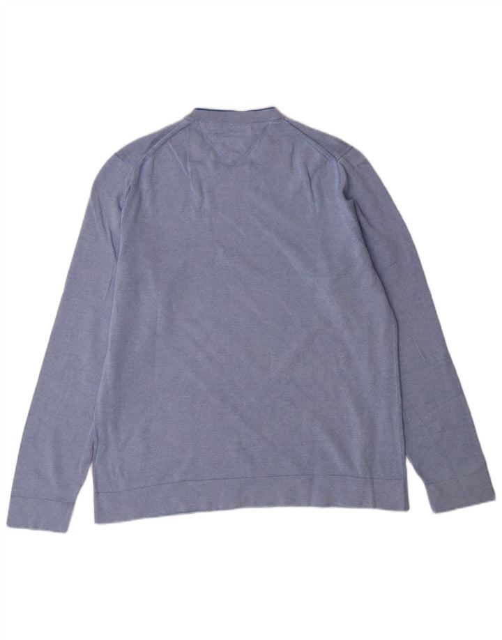 TOMMY HILFIGER sweater med rund hals til mænd mellemblå bomuld