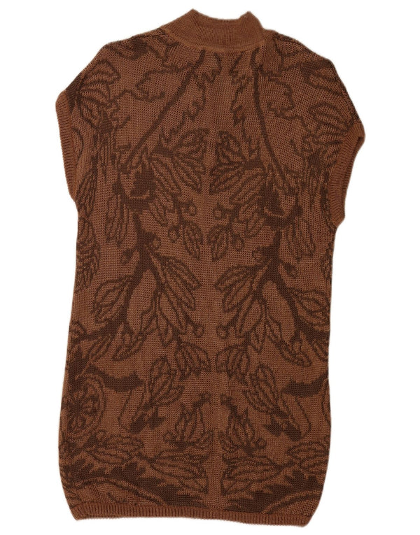Magic Dame Ærmeløs Jumper Dress IT 42 Medium Brown Floral Viscose