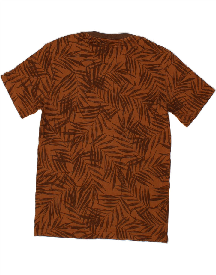BENETTON Mens Abstract Pattern T-Shirt Top Medium Brown Cotton Vintage Benetton and Second-Hand Benetton from Messina Hembry 