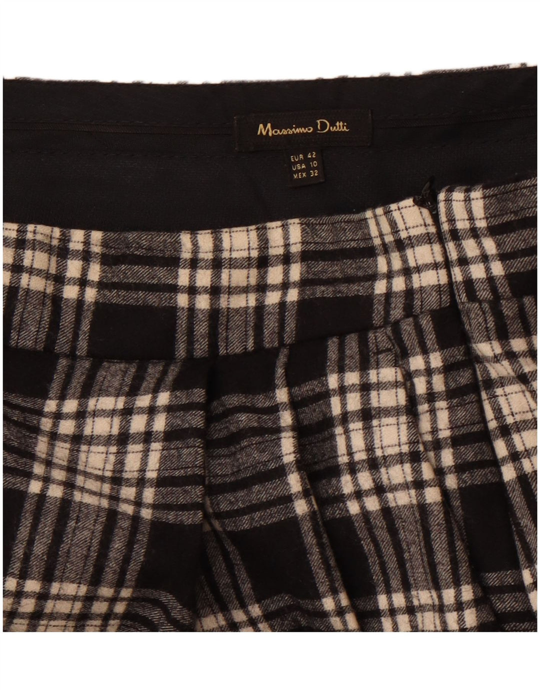 Massimo Dutti Dame Casual Bukser EU 42 Large W32 L30 Black Check