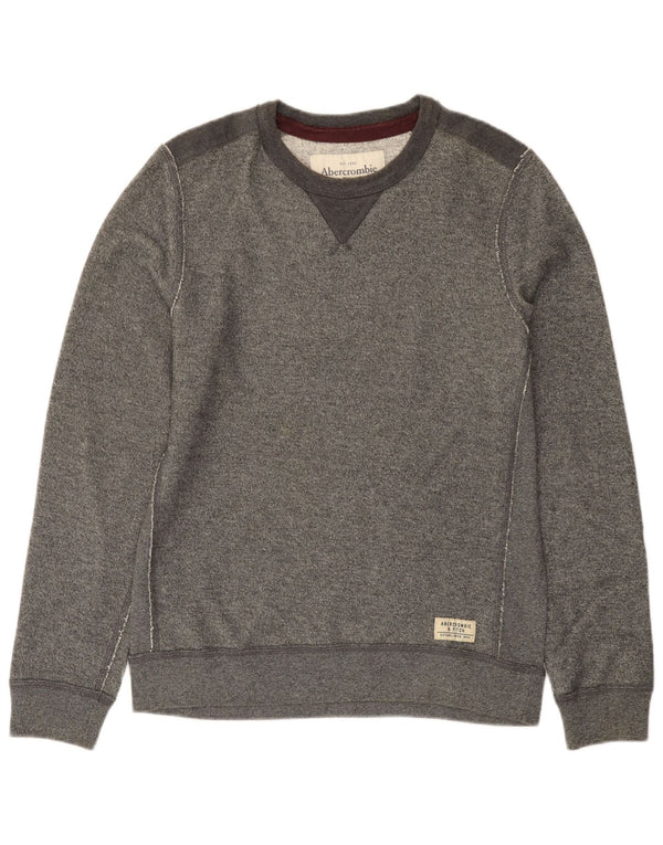 ABERCROMBIE & FITCH Sweatshirt til mænd Medium Grå Colourblock Bomuld