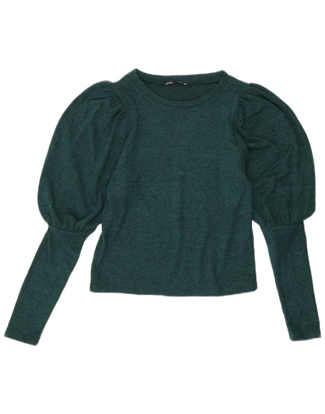 ZARA Dame Boat Neck Jumper Sweater UK 10 Small Green