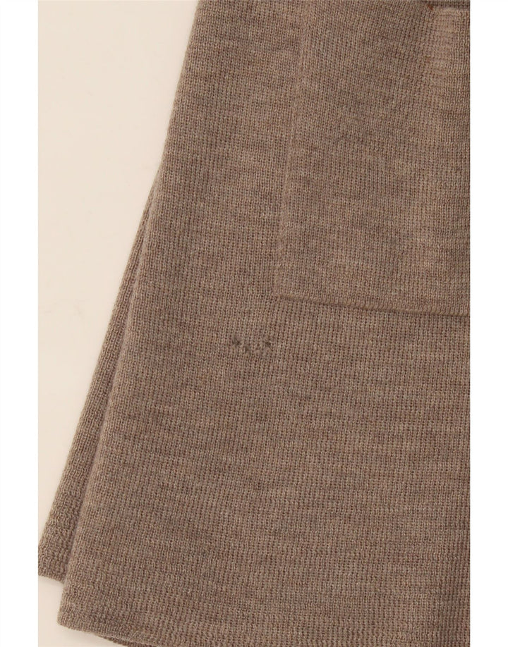 Orvis Womens Longline Open Cardigan Sweater UK 14 Medium Beige Merino Wool