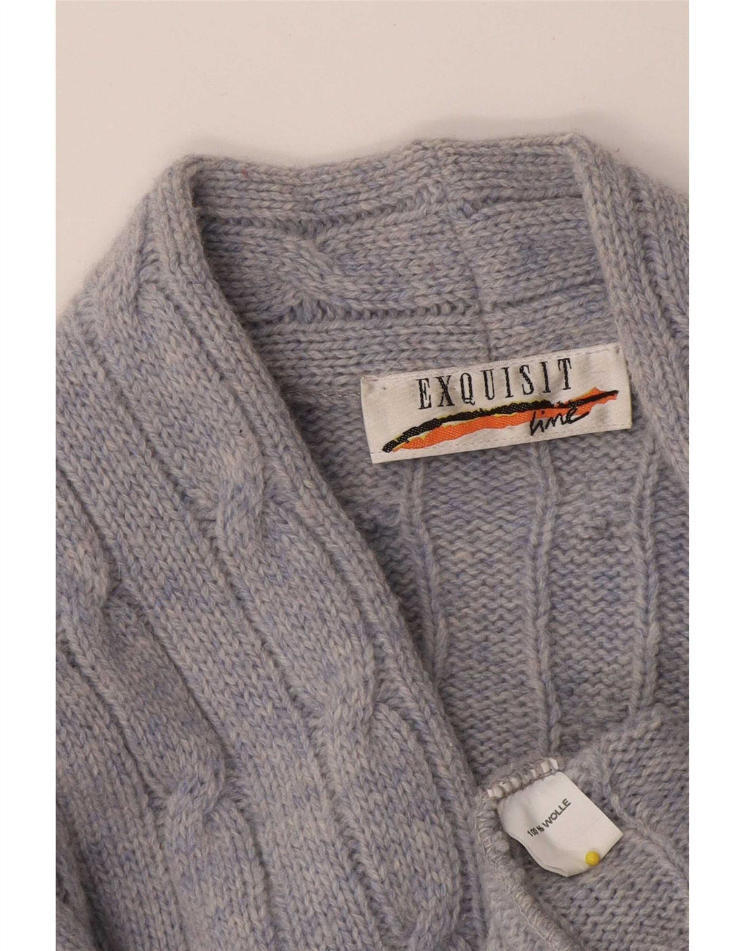 Exquisit Dame Cardigan Sweater UK 16 Large Blue Wool