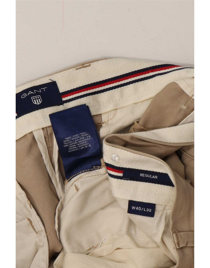 Gant Herre Lige Regular Chino Bukser W40 L32 Beige Bomuld