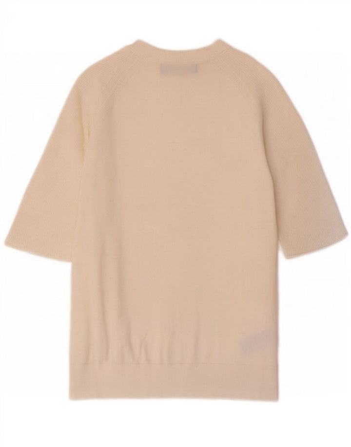 Marks & Spencer Dame Boat Neck Jumper Sweater UK 10 Small Off White
