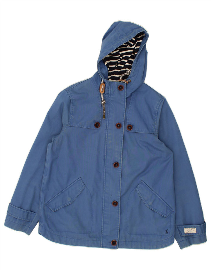 JOULES Womens Hooded Windbreaker Jacket UK 12 Medium Blue Cotton Vintage Joules and Second-Hand Joules from Messina Hembry 