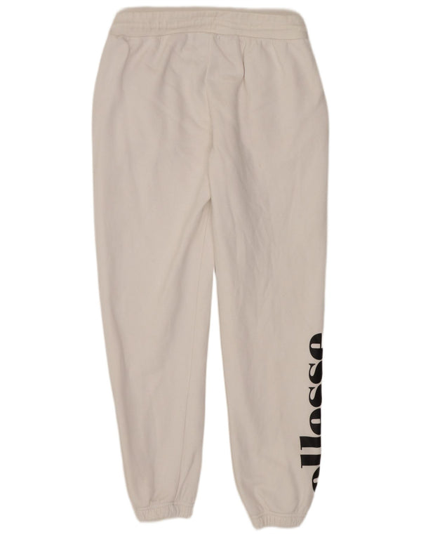 Ellesse Womens Grafisk træningsdragt Bukser Joggers UK 10 Small White Bomuld
