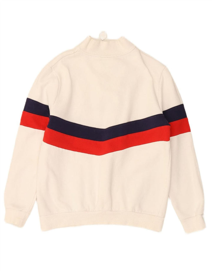FILA Womens Oversized Graphic Sweatshirt Jumper UK 10 Small White Striped