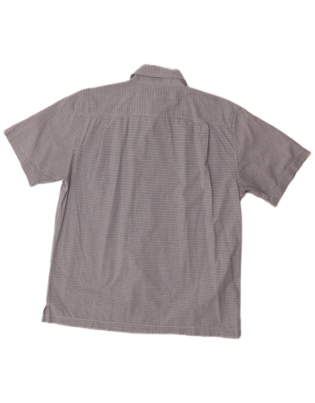 DOCKERS Kortærmet skjorte til mænd mellemblå ternet bomuld