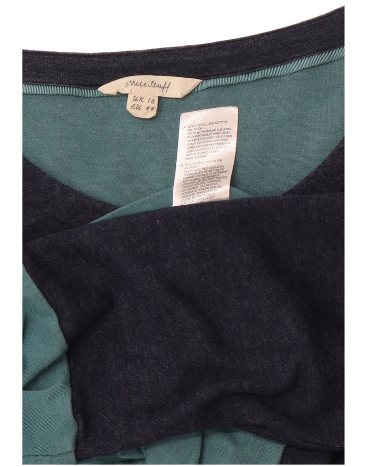 WHITE STUFF Dame A-Line Kjole UK 16 Large Navy Blue Colourblock