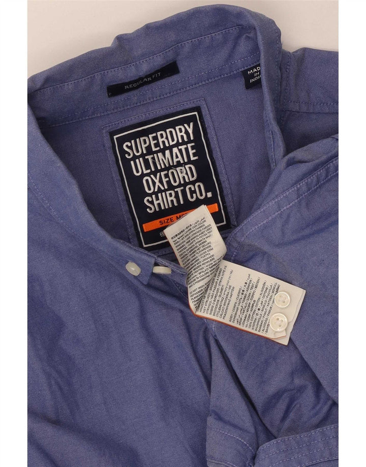 Superdry Herre Regular Fit skjorte Medium Blue Cotton