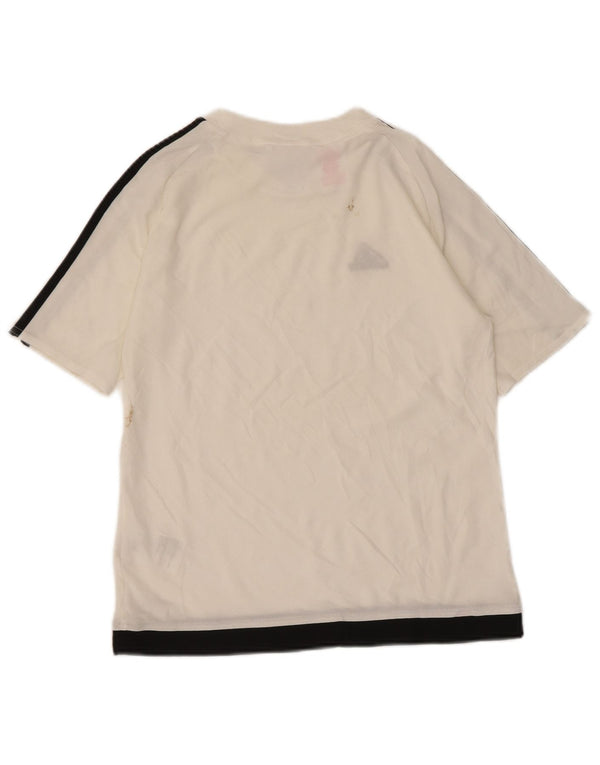 Adidas Boys Climalite T-Shirt Top 11-12 år Hvid Colourblock Polyester